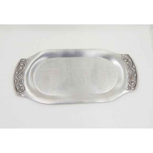Selandia Norway Pewter Creamer Open Sugar Dish Under Tray Scrollwork Detail - Picture 6 of 14